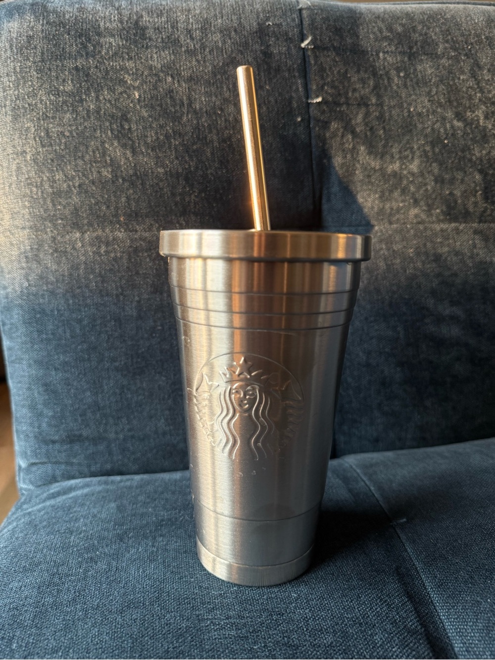 Starbucks Stainless Steel Tumbler in Silver with Metal Straw